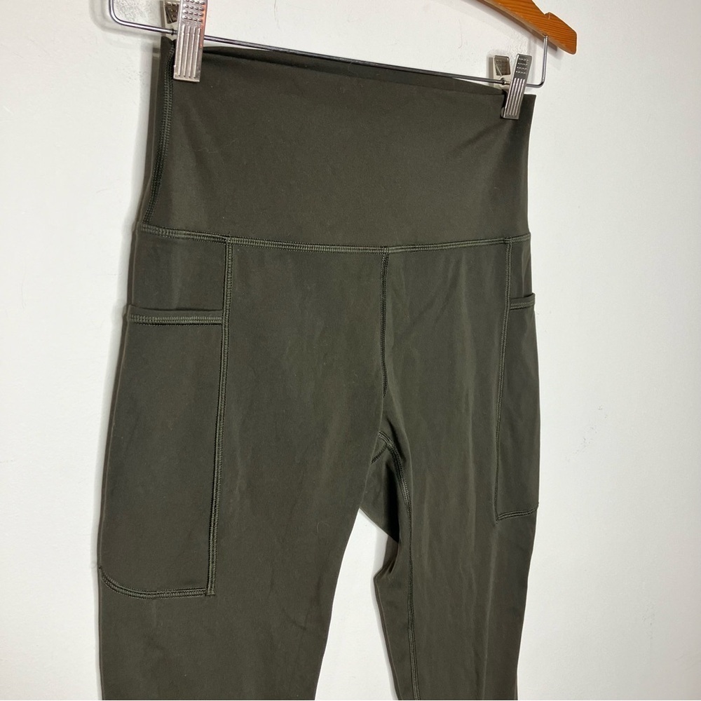 Heynuts dark olive green leggings with pockets size small (4-6)